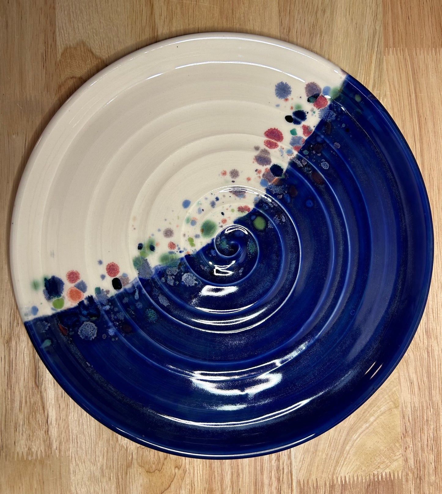 Cobalt Confetti platter