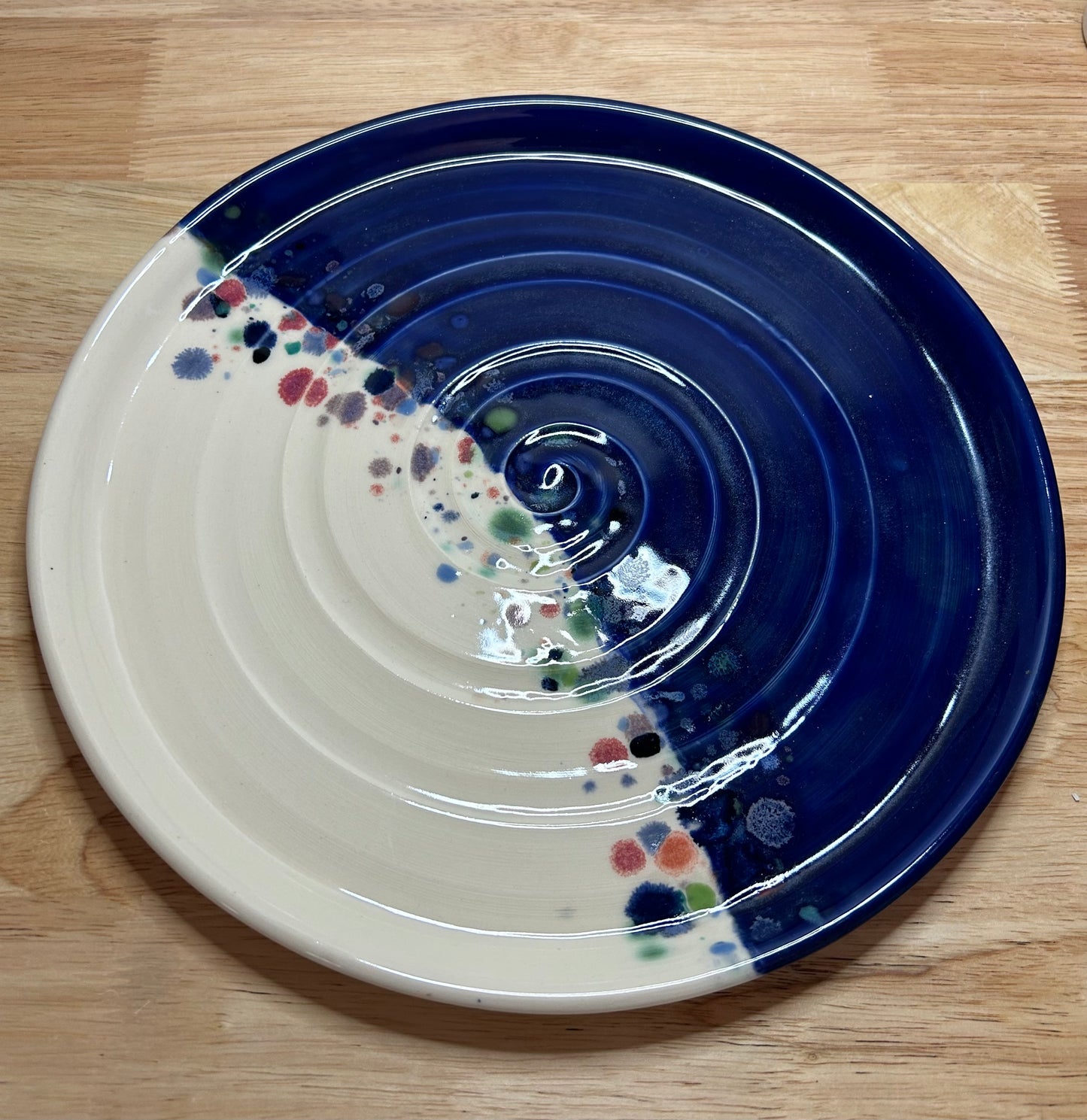 Cobalt Confetti platter