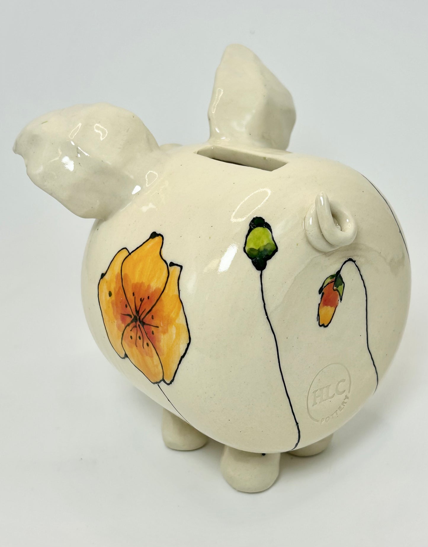 California Poppies Piggy Bank