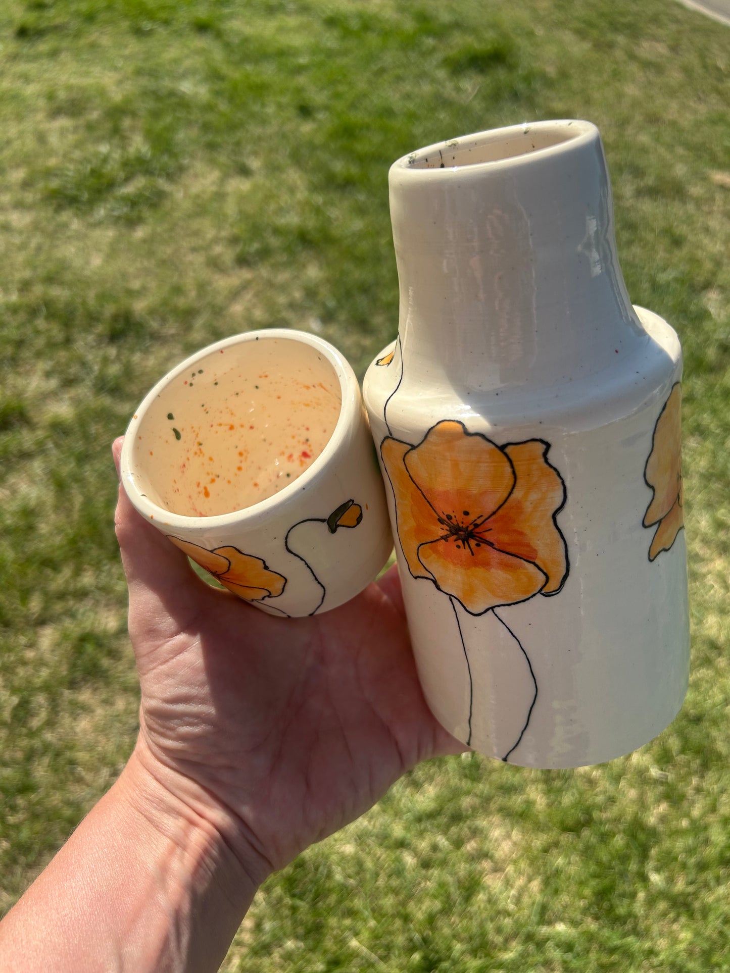 California poppies carafe
