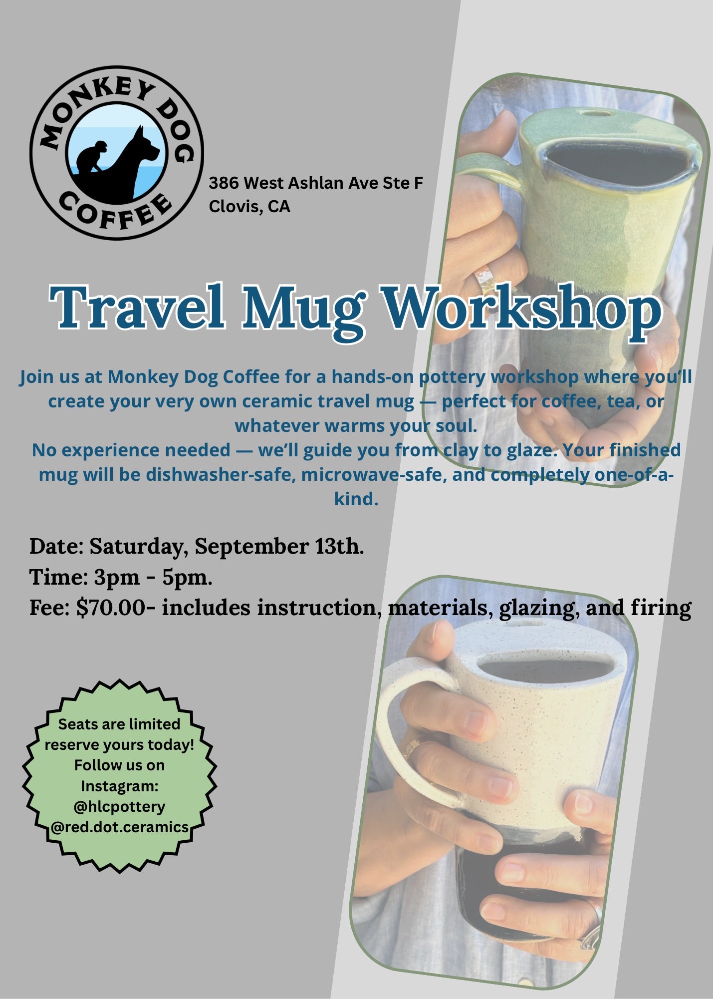 Monkey Dog Coffee Travel mug workshop