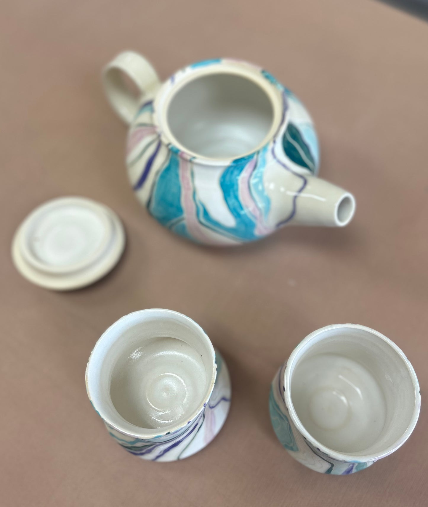 Turquoise tea set