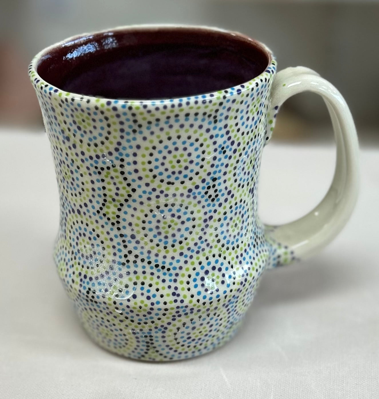 Blue and green large mug