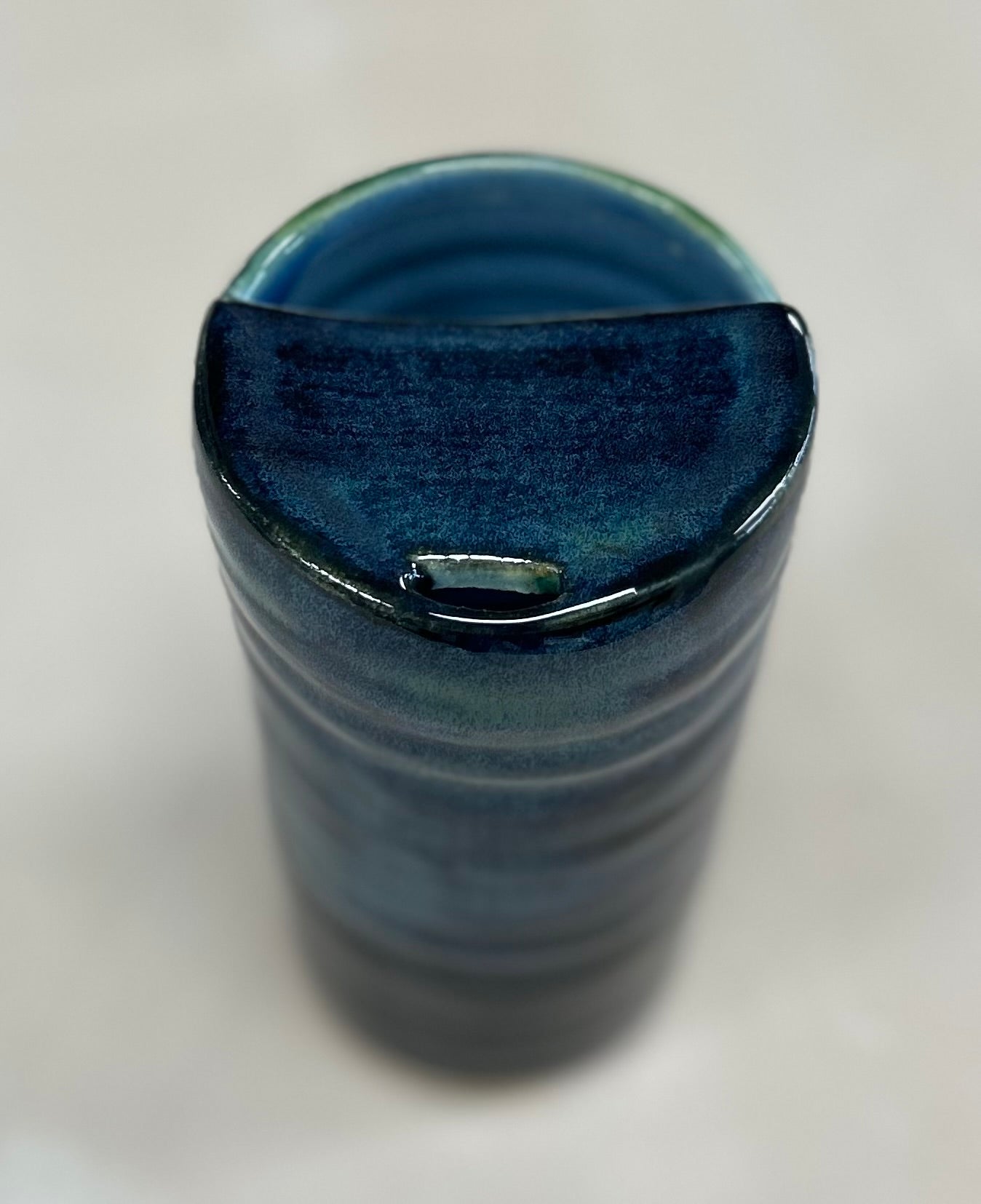 Black and blue travel tumbler