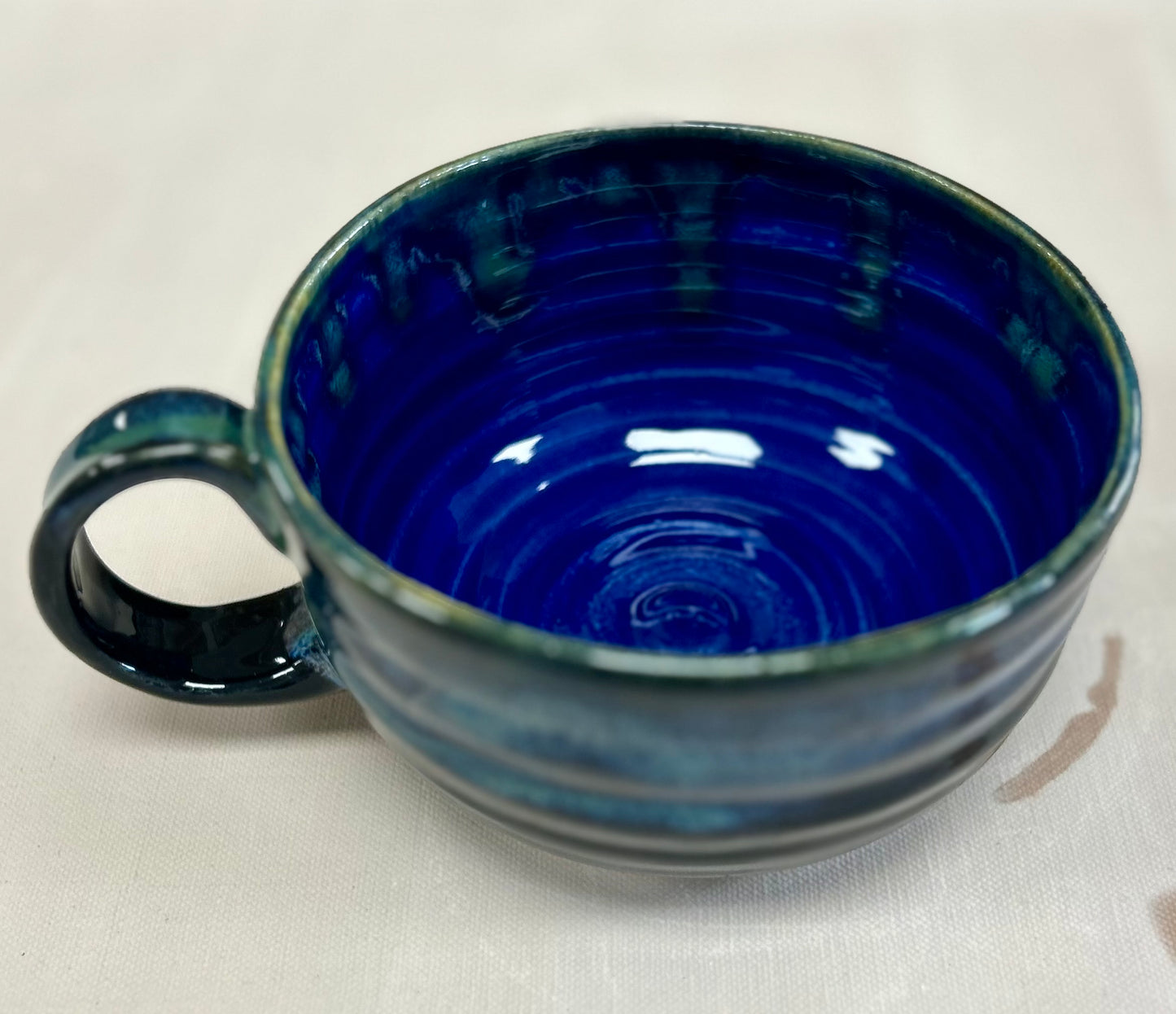 Blue soup mug