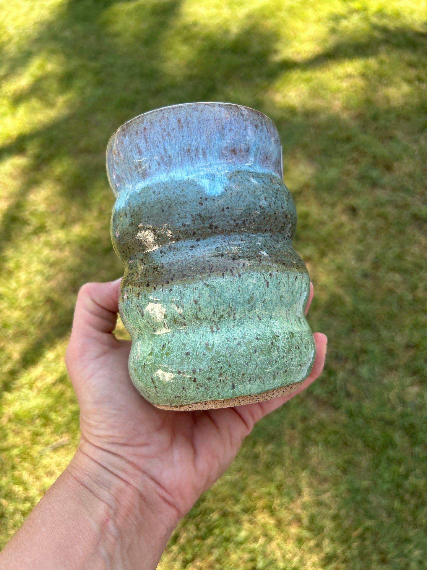 Turquoise bubble vase