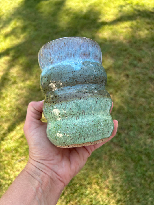 Turquoise bubble vase