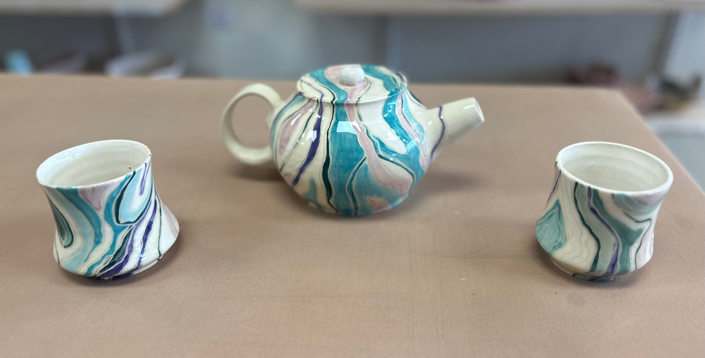 Turquoise tea set