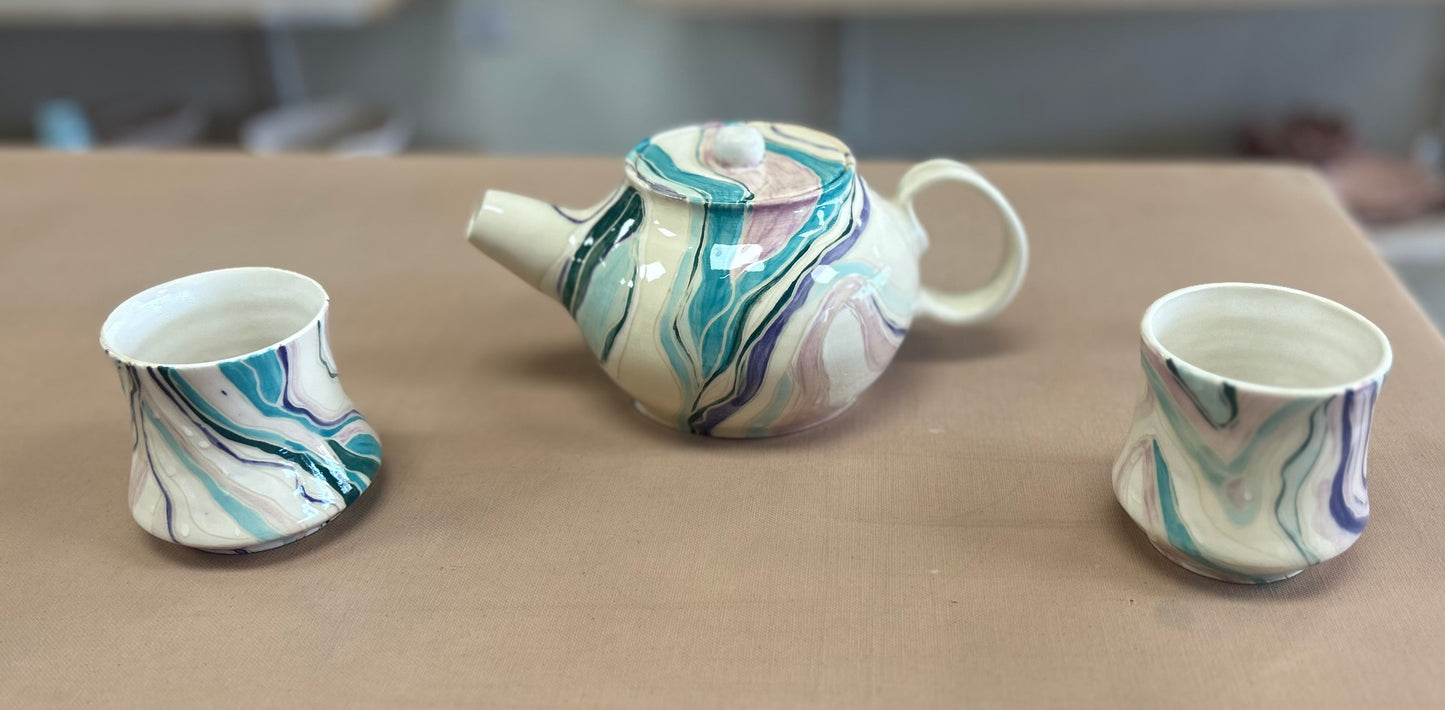 Turquoise tea set