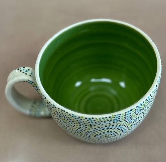 Green circles soup mug