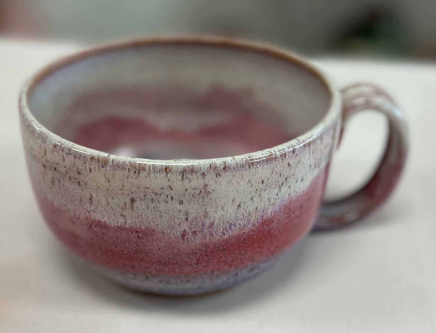 Pink and purple soup mugs