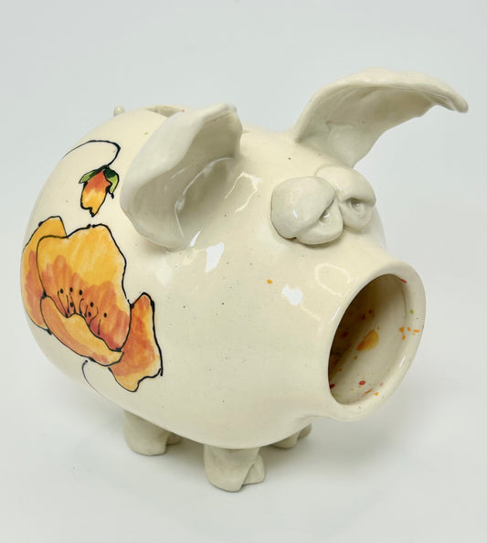California Poppies Piggy Bank