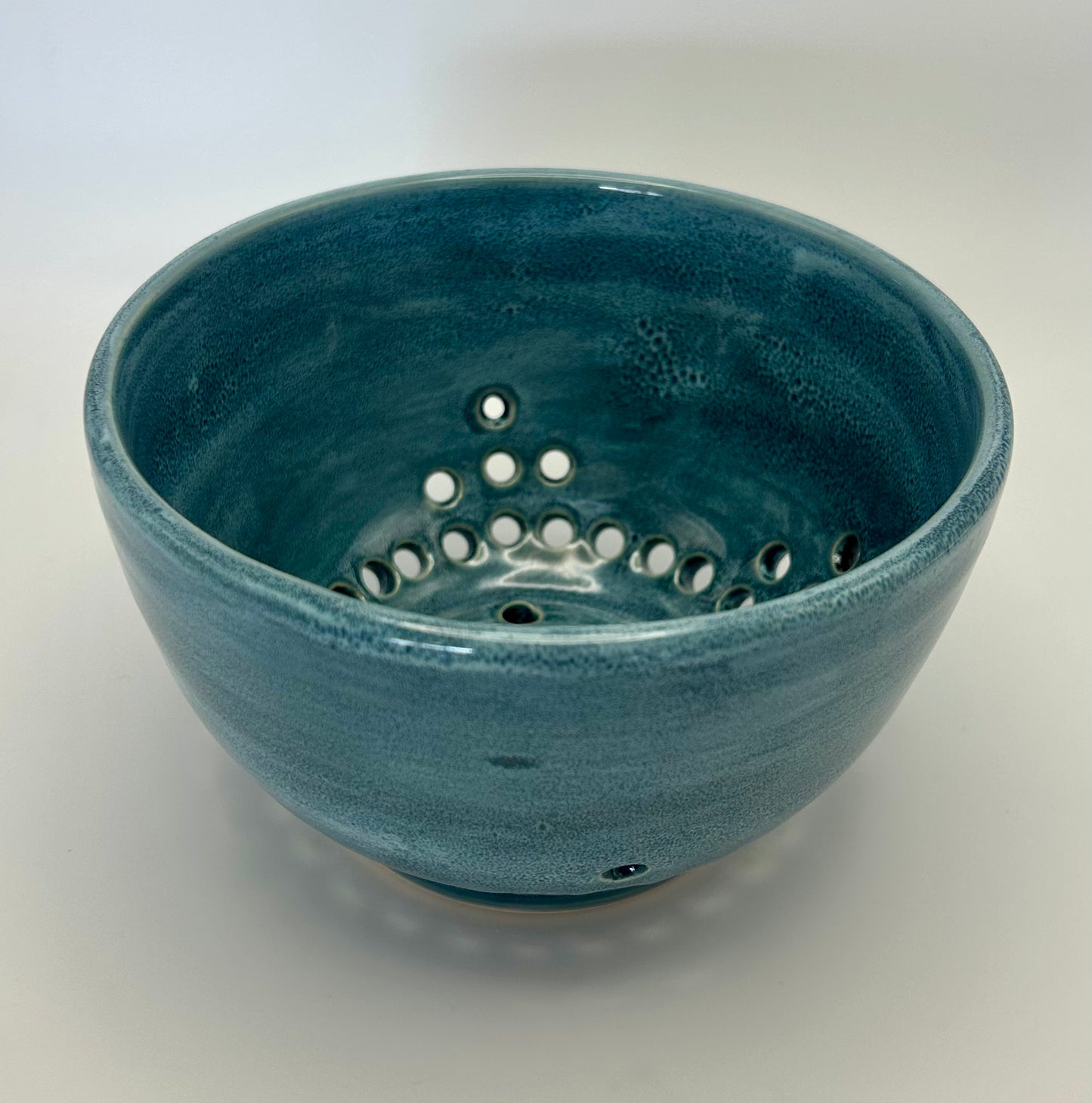 Teal oil spot berry bowl