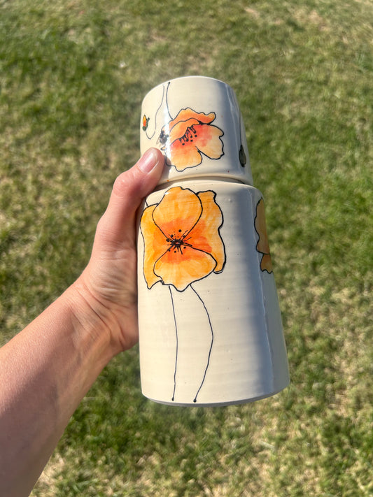 California poppies carafe