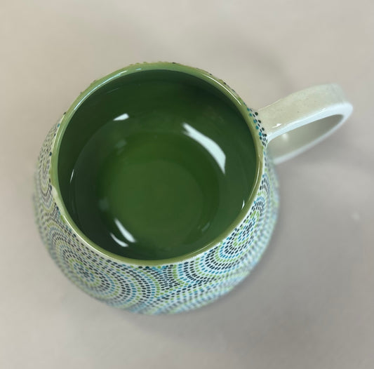 Green Circles Cappucino mug